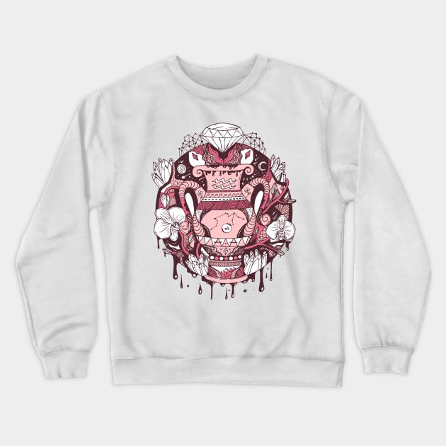 Pink and White Mystic Aquarius Vase Crewneck Sweatshirt by kenallouis